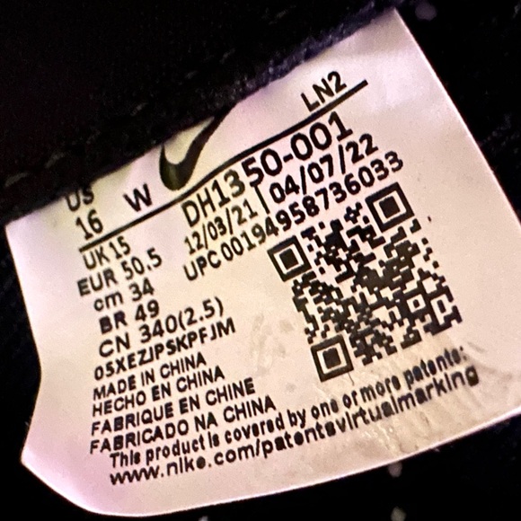 Nike Alpha Menace Elite 3 Football Cleats Men's Size:16 In Black/White/Iron Grey - Picture 16 of 16